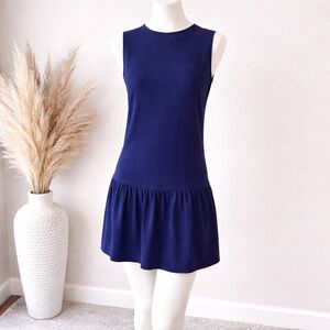 Sandro Paris Navy Sleeveless Drop Waist Mini Dress Size 1